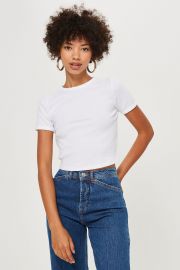 Short Sleeve Scallop T-Shirt at Topshop